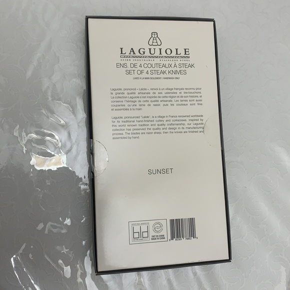 𝅺laguiole 4-Piece Steak Knife Set SS Pastel Sunset Colors - Picture 2 of 4